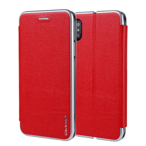 Кожаный чехол для iphone X, Магнитный флип-чехол-кошелек, сумка для iphone X, чехол из искусственной кожи, Винтажный Полный Чехол для Apple X, подставка-держатель - Цвет: red