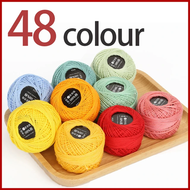 100% Cotton Crochet Yarn Lace Yarn, 0.8mm, 50g 20 Colours 