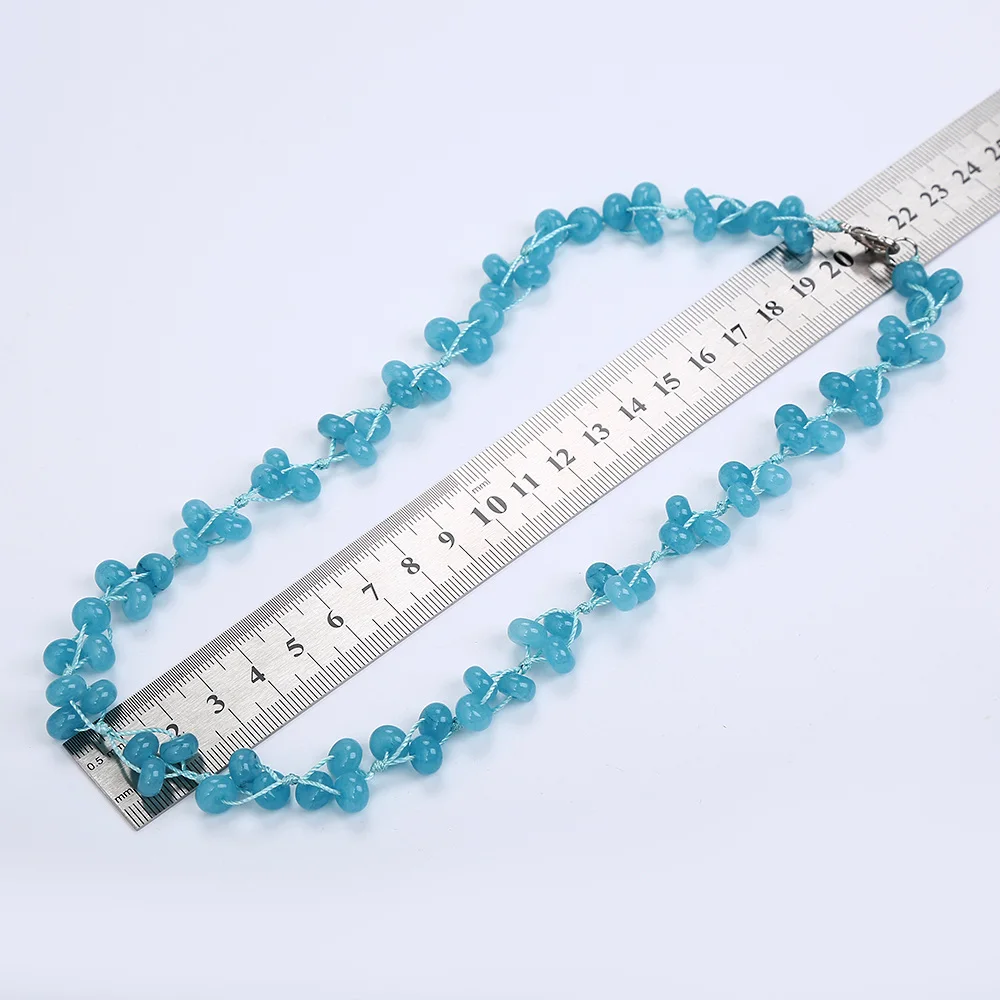 Yumten Aquamarine плетеное ожерелье из натурального камня с кристаллами Женские
