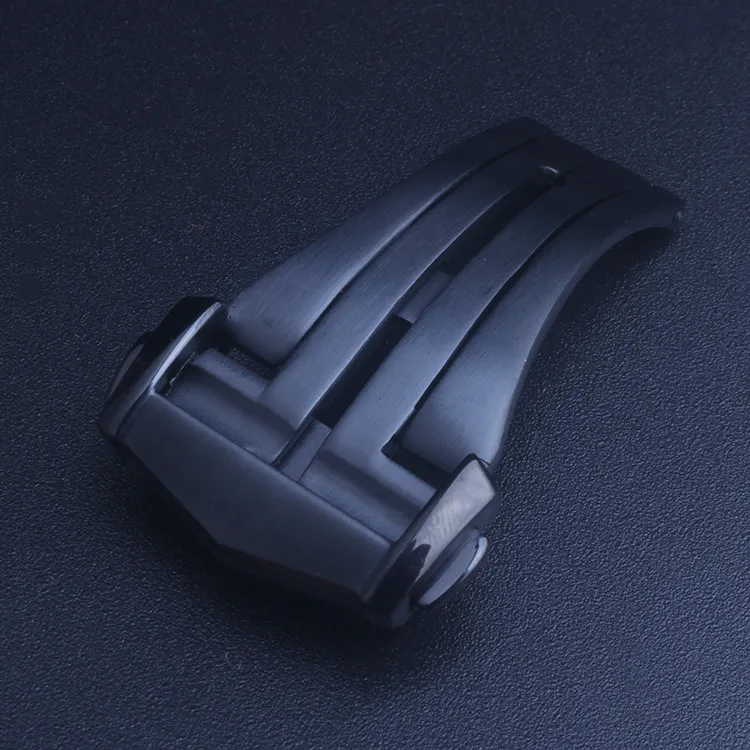 18 мм 20 мм матовый серебристый черный Бабочка застежка кнопки для кожаных часов браслет для Omega