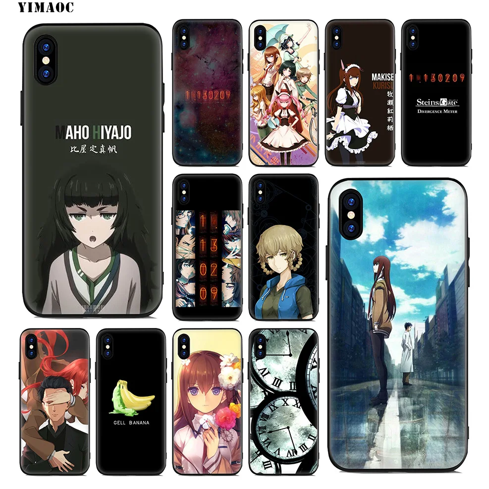 YIMAOC Steins Gate Anime Soft Silicone Case for iPhone 11 Pro Xr Xs Max X or 10 8 7 6 6S Plus 5 5S SE |