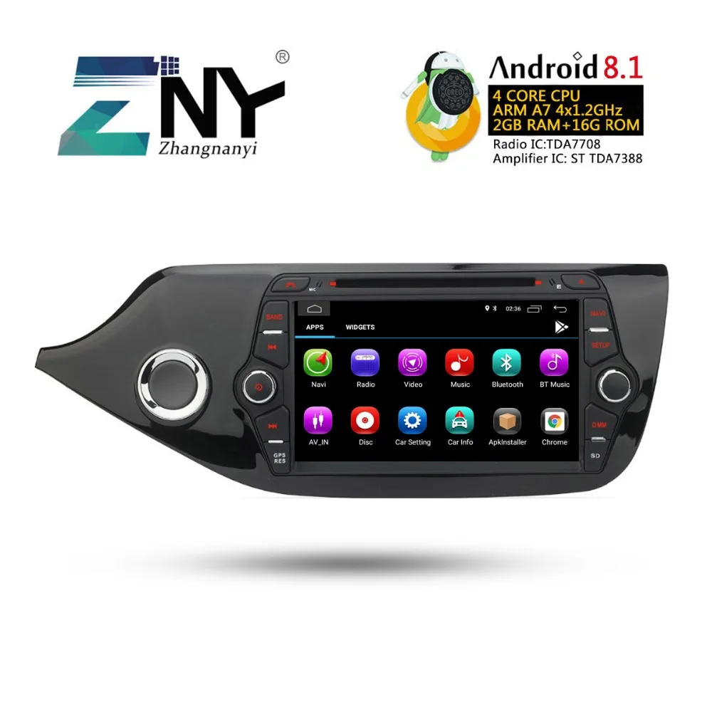 Excellent 8" HD Android 8.1 Car DVD For Kia Ceed 2013 2014 2015 2016 2017 Radio FM WiFi GPS Navigation Audio Video Free Backup Camera 3