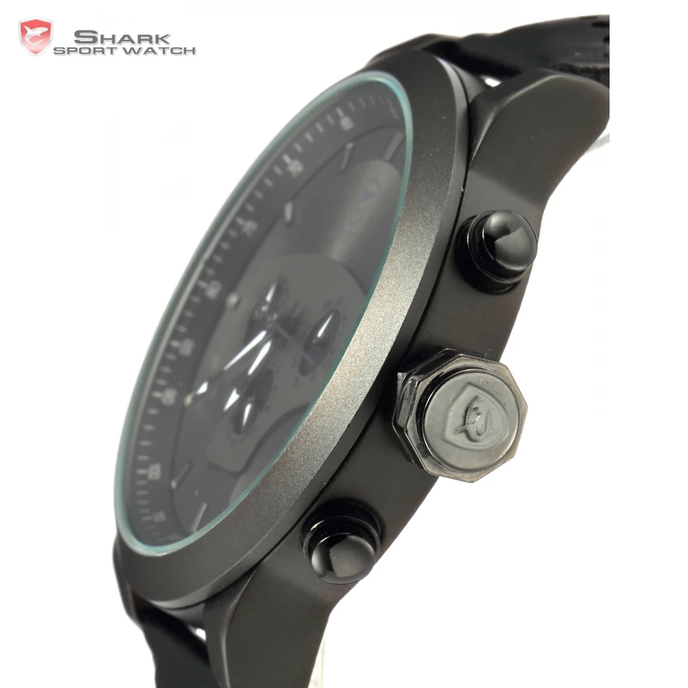 Requiem Shark Sport Watch 6 Hands Calendar Dual Time Zone Black Dashboard Leather Band 3ATM Waterproof Men Military Clock /SH210 Requiem Shark Sport Watch 6 Hands Calendar Dual Time Zone Black Dashboard Leather Band 3ATM Waterproof Men Military Clock /SH210