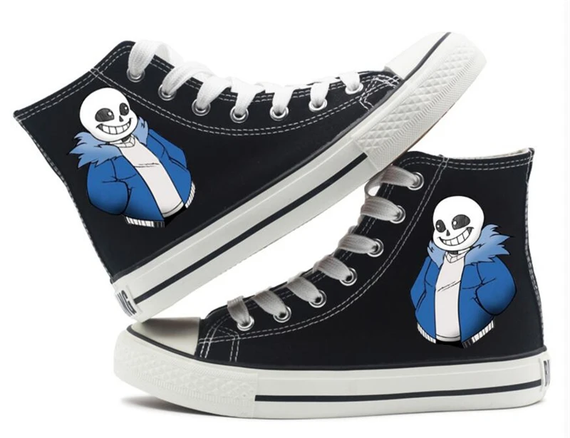 

Unisex Fashion Undertale sans Canvas Shoes High top Flat Sneakers Shoes Casual Breathable Printing Shoes Lace up Leisure Shoes