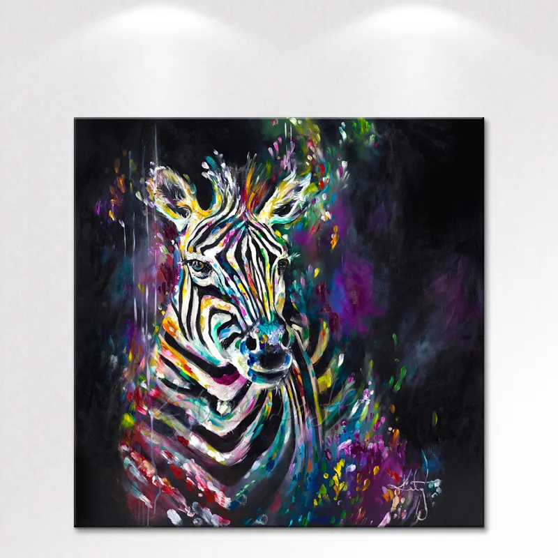 Canvas Print Animal zebra Oil Painting Wall Art Picture Printed on
