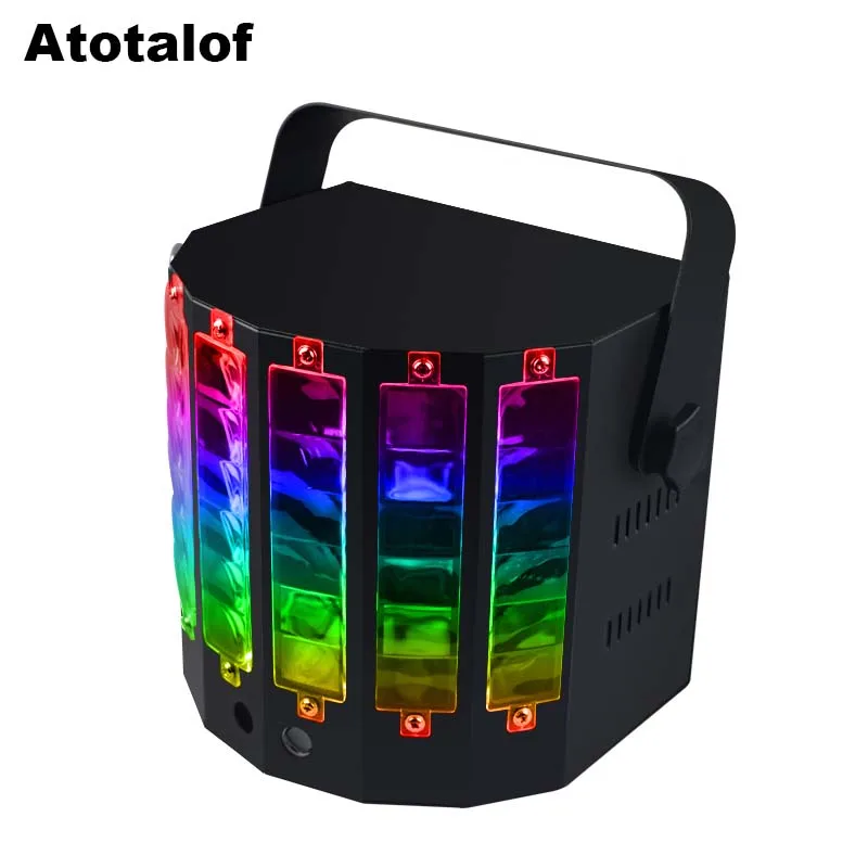

Atotalof LED Laser DMX512 Stage Light 18W Dual Sword Laser Projector Christmas With Remote Control Disco LED Strobe Stage Light