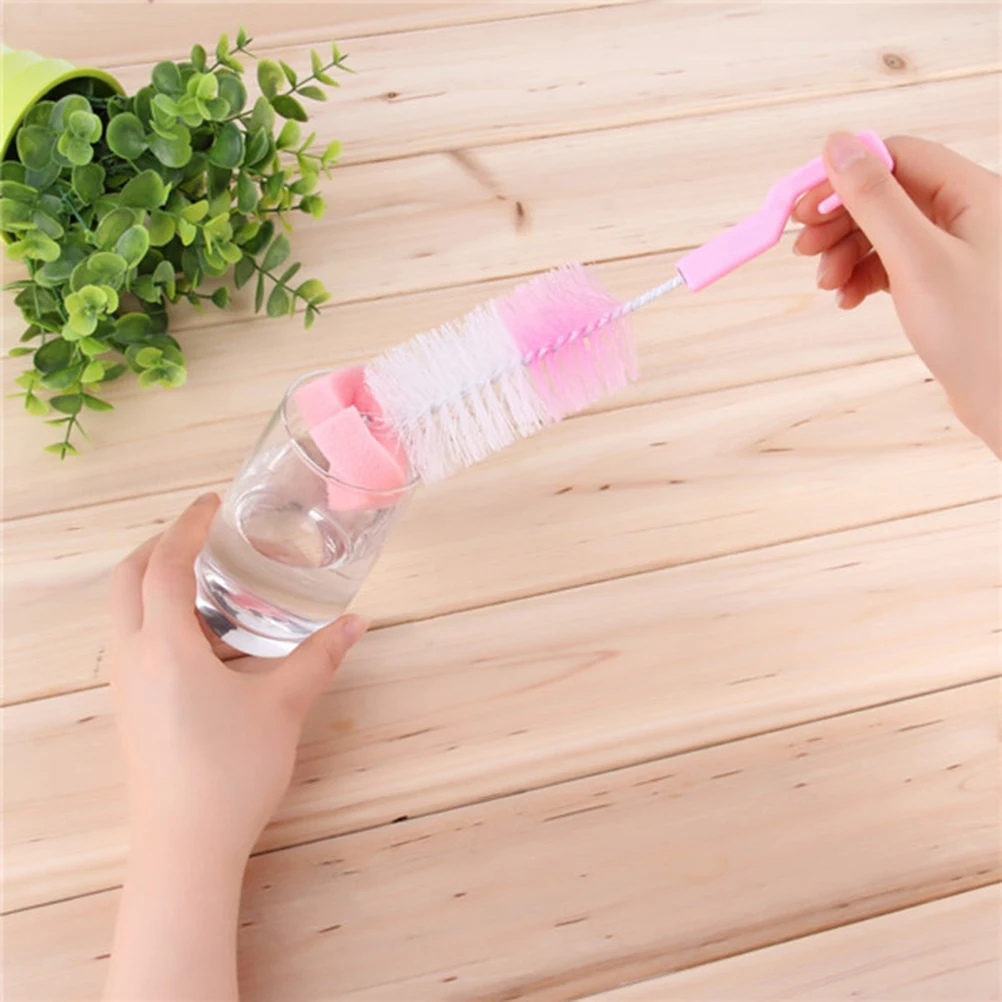 4pcs//set Sponge Baby Bottle Clean Brush Sponge Cleaner Brush Pacifier Brush NT