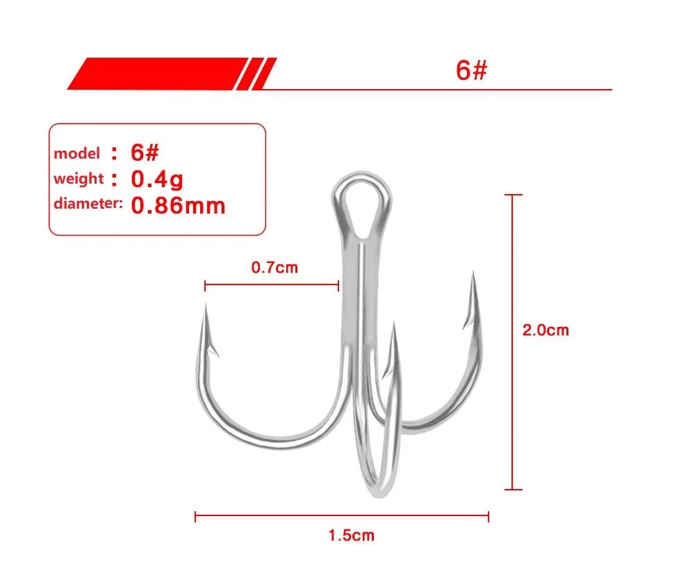 5 шт./лот колючий белый никель три якорных крючка девять спецификаций рыболовный крючок Высокоуглеродистая сталь тройные опрокинутые крючки