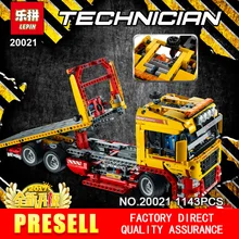 New LEPIN 20021 technic series 1143pcs Flatbed trailer Model Building blocks Bricks Compatible Toy Gift 8190