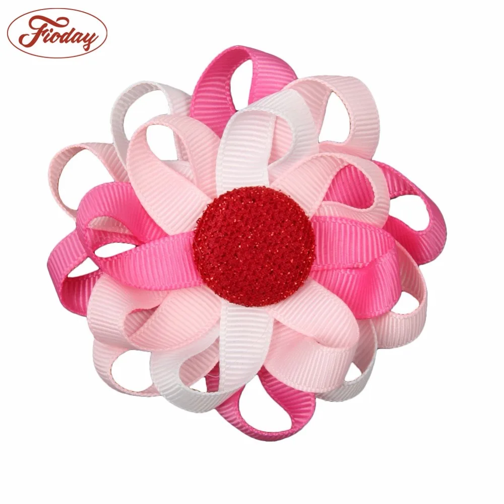 Fioday Новый 10 шт 3 "заколка для волос в форме цветка девушка шпилька Hairbow клипы для девочек детей аксессуары для волос для детей Прямая доставка