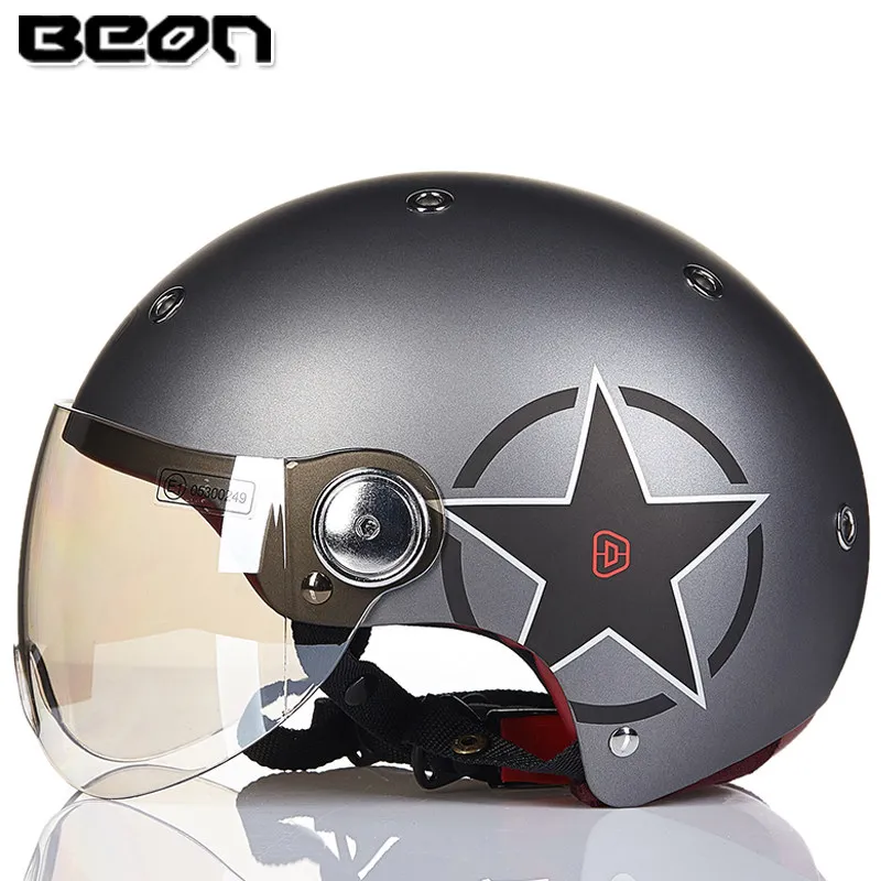 BEON B-103 винтажный мотоциклетный шлем Beon с открытым лицом для мотокросса внедорожный шлем casco capacete - Цвет: 8