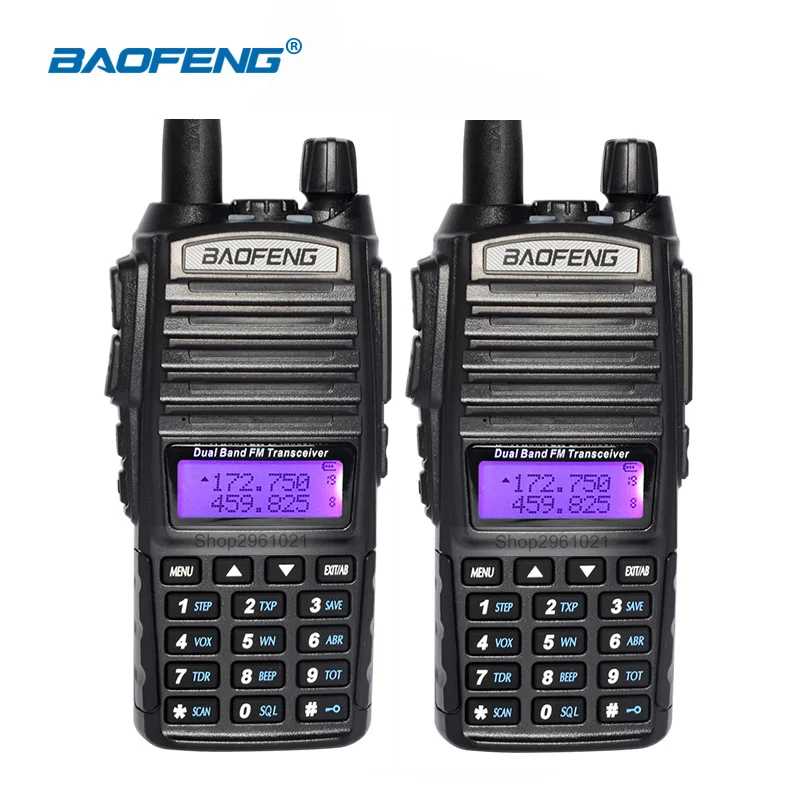 2 шт./лот BAOFENG UV-82 радио VHF/UHF 137-174/400-520 МГц Двухдиапазонная рация приемопередатчик CB