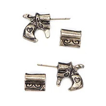 Новая мода поддельные двойной пистолет формы искусственная Пробка Серьги гвоздики для женщин