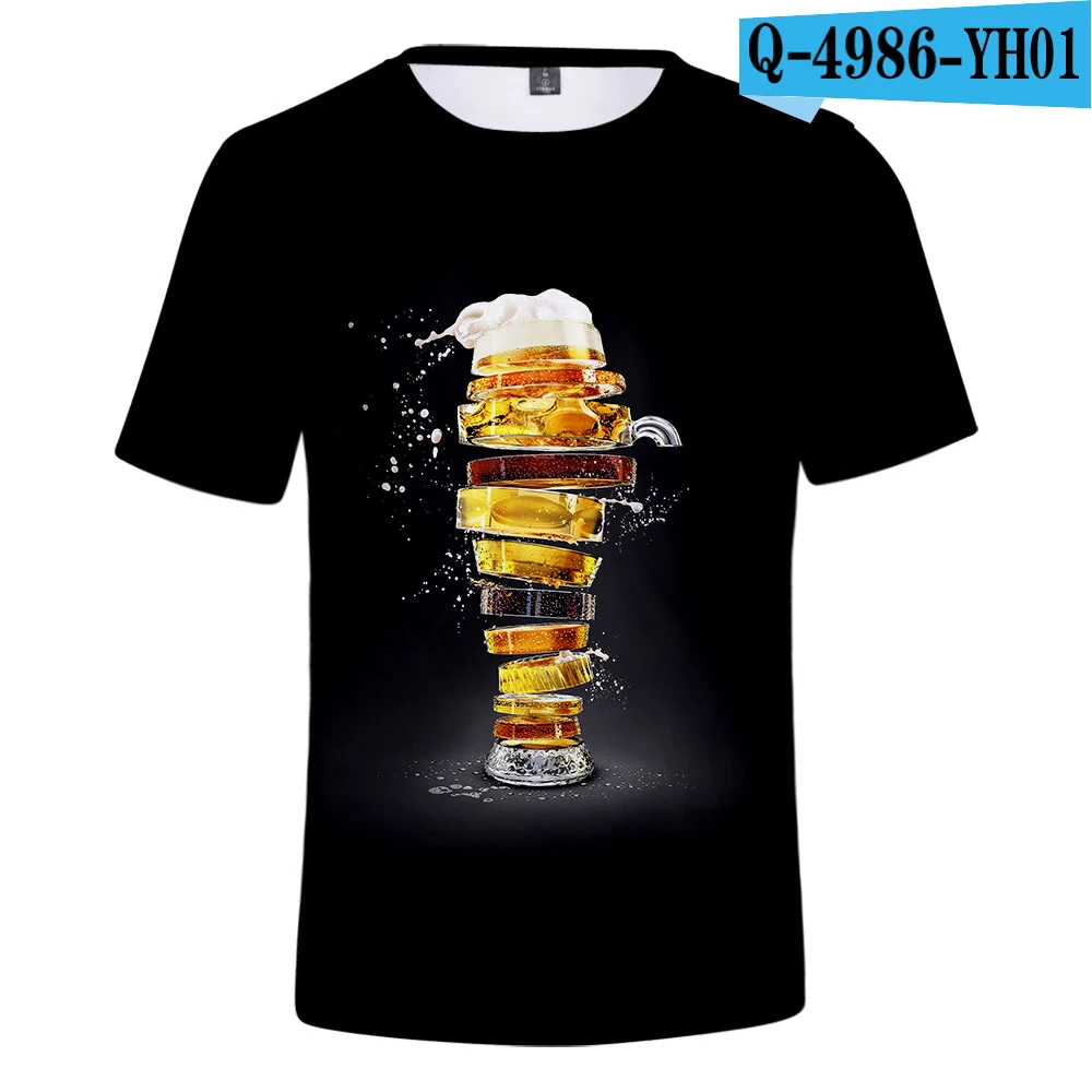 Футболка с 3D принтом «день пива» мужская летняя футболка «день пива» модные футболки с круглым вырезом и короткими рукавами Повседневные 3D топы для женщин/мужчин крутые 3D футболки - Цвет: 3D
