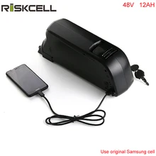 New dolphin style electric bicycle battery 48v 12ah 750w bafang li-ion battery pack with USB port and charger For Samsung cell
