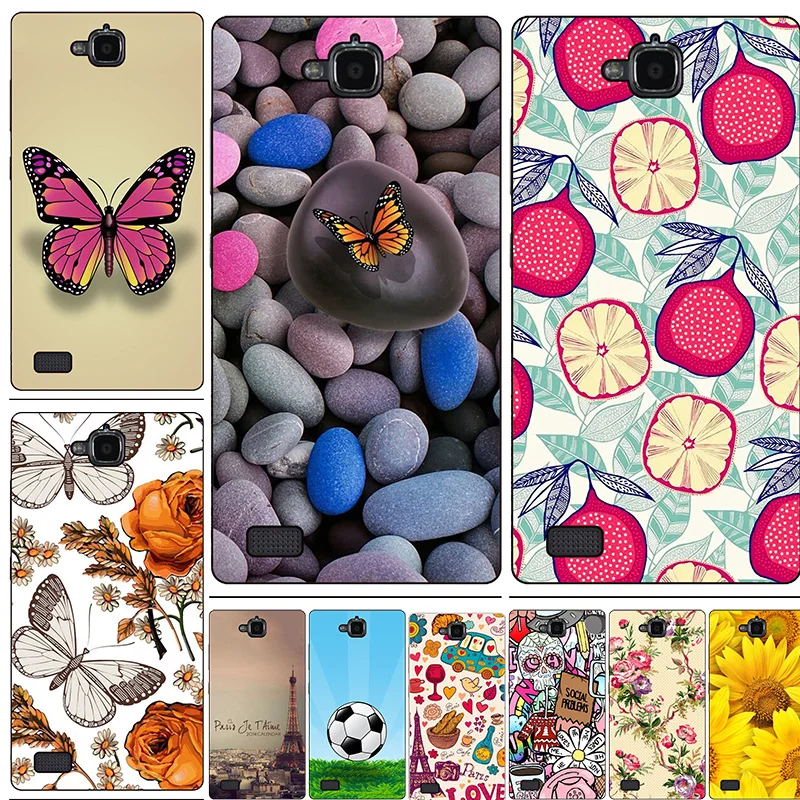 

Case For Huawei Honor 3C Lite/Honor 3C Play/Honor Holly Hol-U19 Cover Flower Original silicone Printed Cute Animal Phone Case