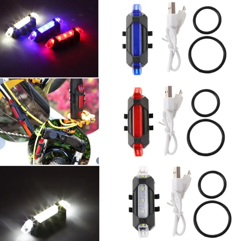 Best Outdoor Bike Bicycle light LED Tail Light Cycling Rear Tail Safety Warning Light USB Rechargeable Mountain Bike Cycling Light 5