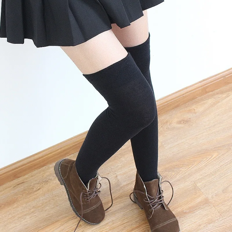 Women Anime Cosplay Stockings Thigh high Sock Japanese Kawaii Girls Student Skidproof Striped Cotton Long Socks Sailor Costume