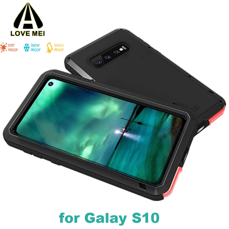 Warterproof case Gorilla Glass For Samsung Galaxy S10 G9730 Case Phone accessories Luxury Aluminum Metal Armor Shockproof Cover | Мобильные