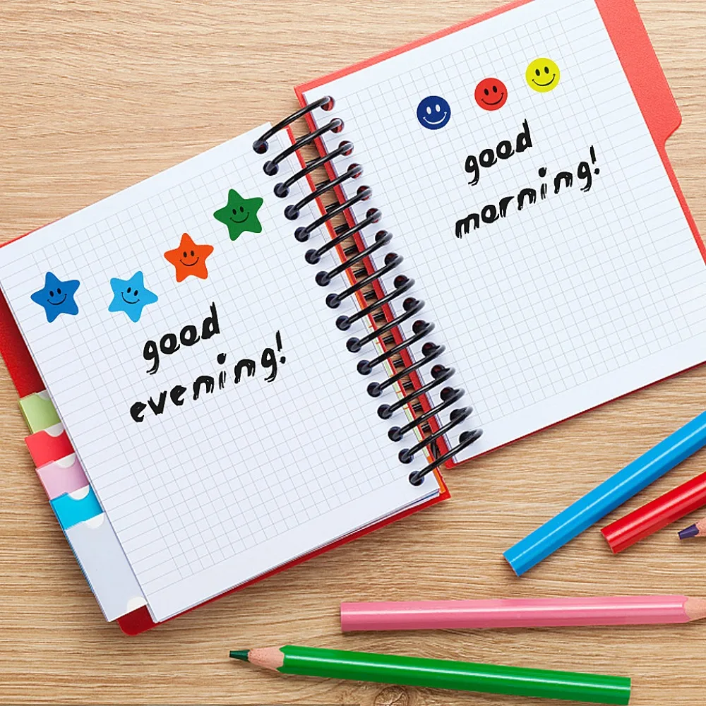 Happy Face Stickers And Smiling Star Stickers 20 Sheets 1390 Pcs Colorful Award Stickers For Teacher Parents Kids Incentive Decorative Stickers For Books Crafting Artworks (7)