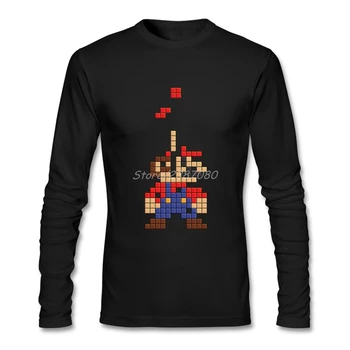 

Fashion Super Mario T Shirt Rashguard Men's T-shirts Cotton Long Sleeve Men Shirts