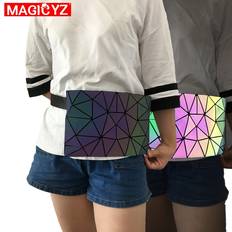 MAGICYZ Светящиеся женские поясные сумки голографические геометрические лазерная