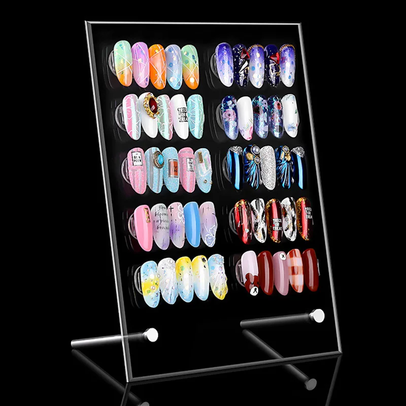 Billig Neue ankunft Hohe Qualität Falsche Nagel Spitze Art Display Stand Bord Magnet Adsorption Abnehmbare Farbe Karte Zeigt Regal