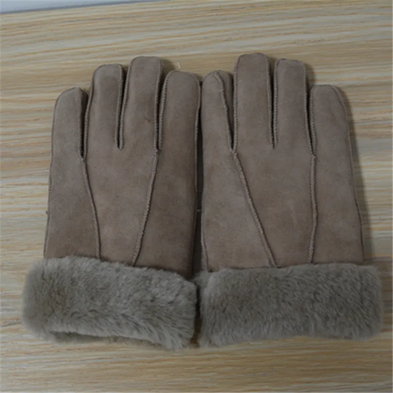 Fur Lined Gloves High Quality Mens Leather New Winter Warm Gloves
