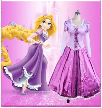

Adult Women Princess Rapunzel Cosplay Costume the Tangled Halloween Costume Girls Women Fancy Dress Ball Gown Christmas Party
