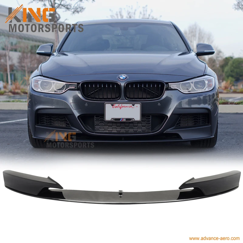 For 12 15 BMW F30 M Tech M Sport Front Bumper Lip Painted Black