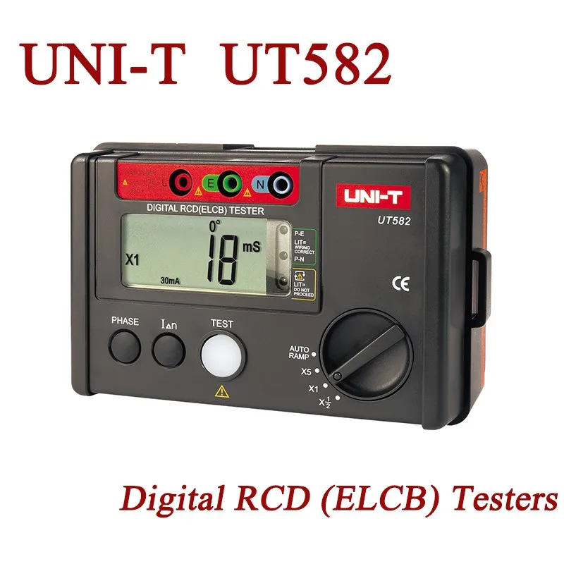 

UNI-T UT582 Digital RCD (ELCB) Tester AUTO RAMP Leakage Circuit Breaker Meter with Mis-Operation Buzzer