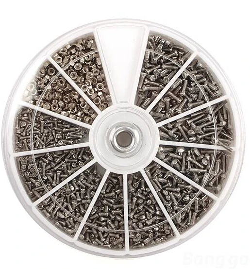 Goedkoop Gratis Verzending 1000 stks Rvs Schroef Moer Set Assortiment Neus Pad Optische Reparatie Tool Voor Brillen Sunglass Mobiele telefoon