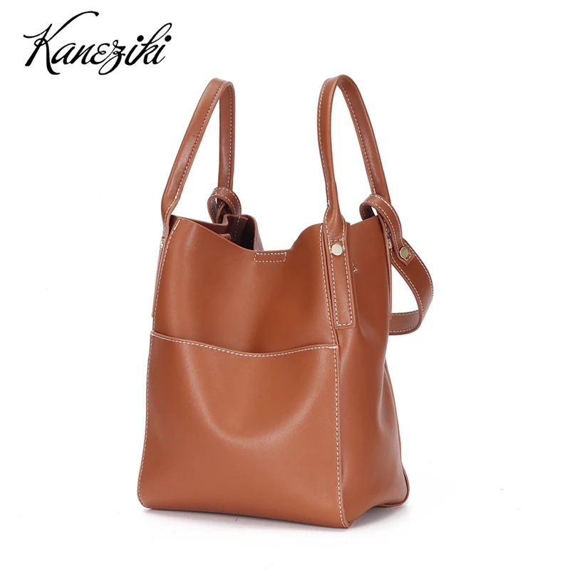 

New Creative Leather Women Bucket Shoulder Bag Lady Composite Handbag Crossbody Bag Festival Birthday Gift Present