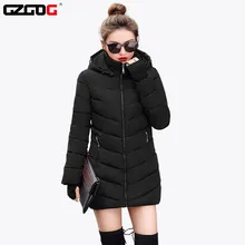 Женское зимнее теплое пальто с капюшоном приталенного размера плюс хлопковая стеганая Базовая куртка женская куртка средней длины