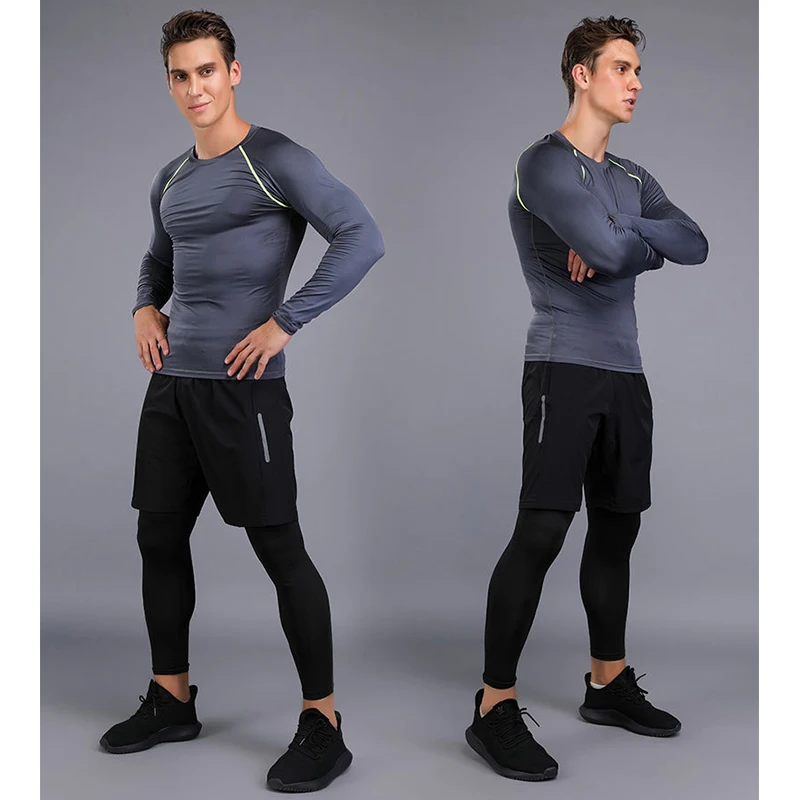 Toppick, однотонная одежда для фитнеса, Мужская компрессионная одежда, Быстросохнущий Спортивный костюм, мужские баскетбольные колготки, одежда для спортзала, фитнеса, бега