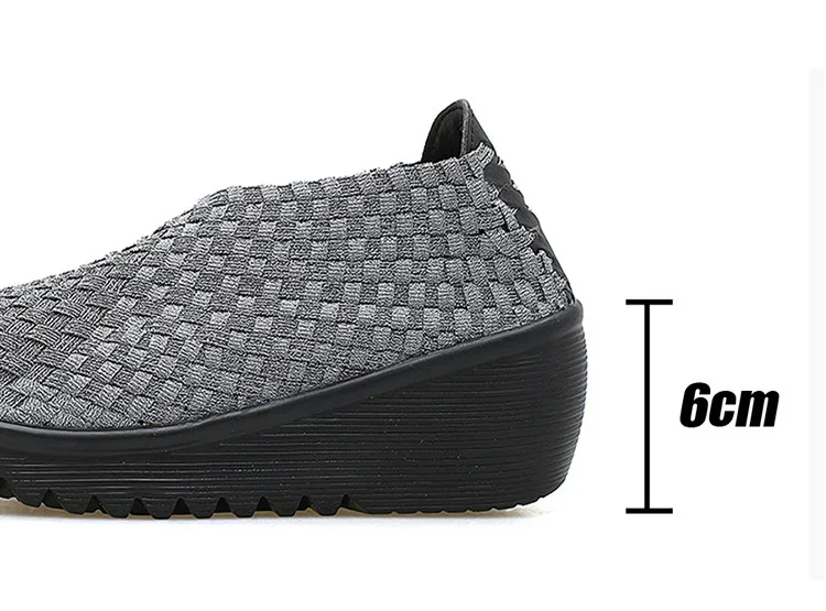 QJ 886 Elastic Fiber Woven Women Platform Shoes - 8