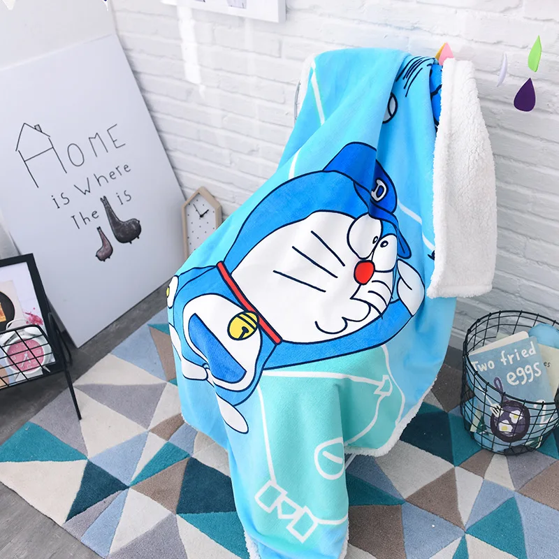 Cartoon Winter Warm Blanket Soft Blanket on Bed Coral Fleece Throw