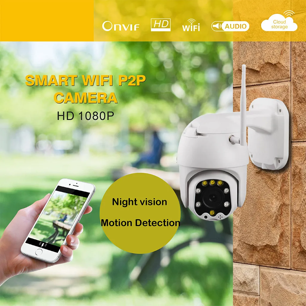 

HD1080P PTZ IP Dome Camera For Onvif,2.0 MP Waterproof Outdoor WiFi Security Camera Motion Detection Night Vision up to 160ft