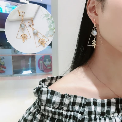 GRACE JUN Clip On Earrings Women Fashion Heart Willow Star Geometric Tassel Cuff Earrings ear clip earrings clip earrings ear clip ear accessories
