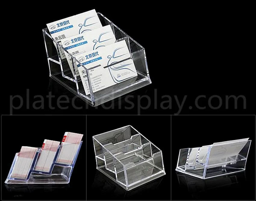Tipos de Negócios de Plástico Nome da Empresa de Cartão de id Clara para a Cabine da Exposição Ambiente de Trabalho Vários Acrílico Titulares Display Stand no 400pcs 10 Titulares Display Stand Clara Para A Cabine