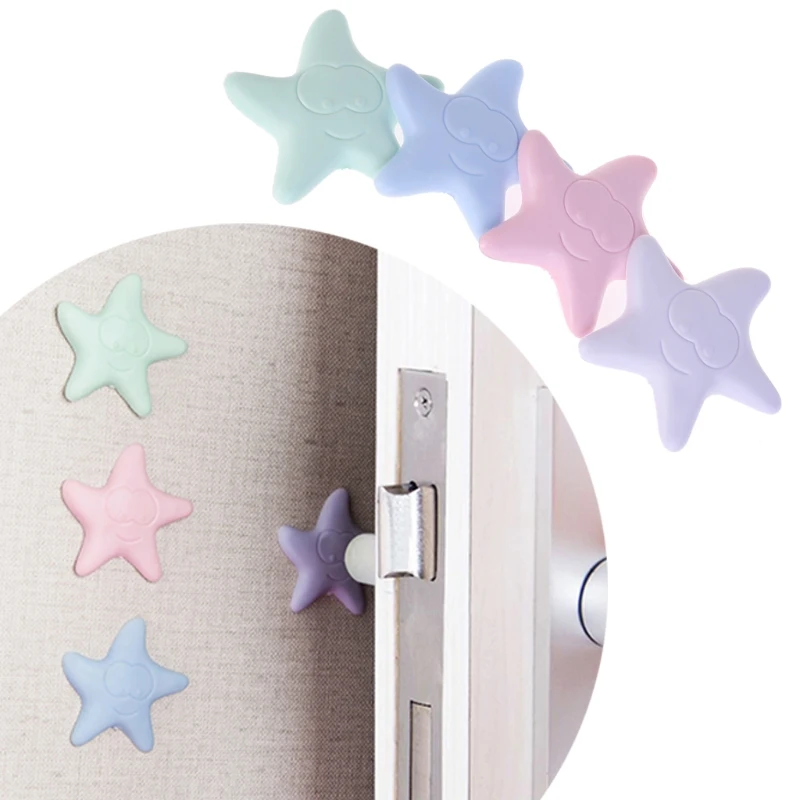 

Door Knob Wall Mute Collision Avoidance Pat Toilet Lid Protective Star Sticker