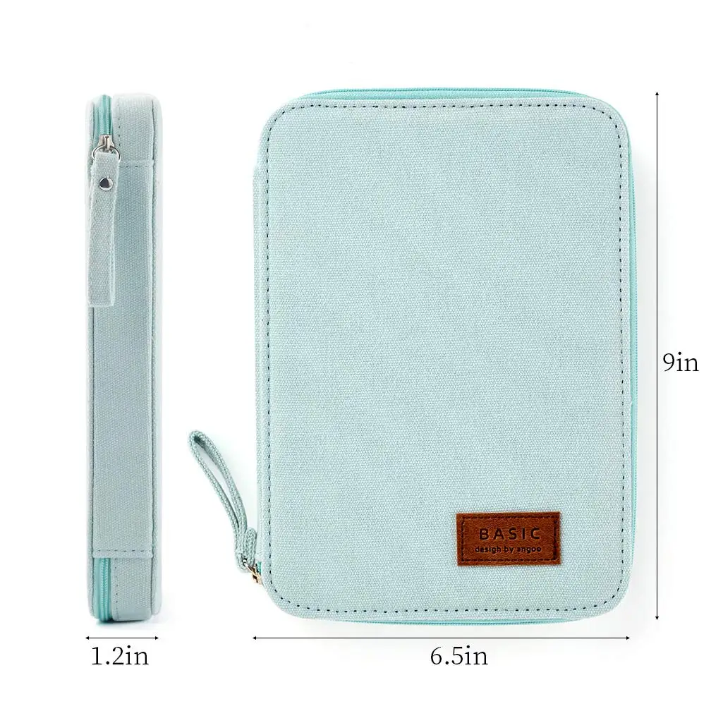 Big Capacity Pencil Pen Case Pouch Box Organizer Large Storage for Bullet Journal Light Blue