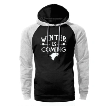 

Game of Thrones Stark Hoodies Men Wolf Raglan Streetwear Hooded Sweatshirtss Spring Autumn Fleece Winter Is Coming Sportswear
