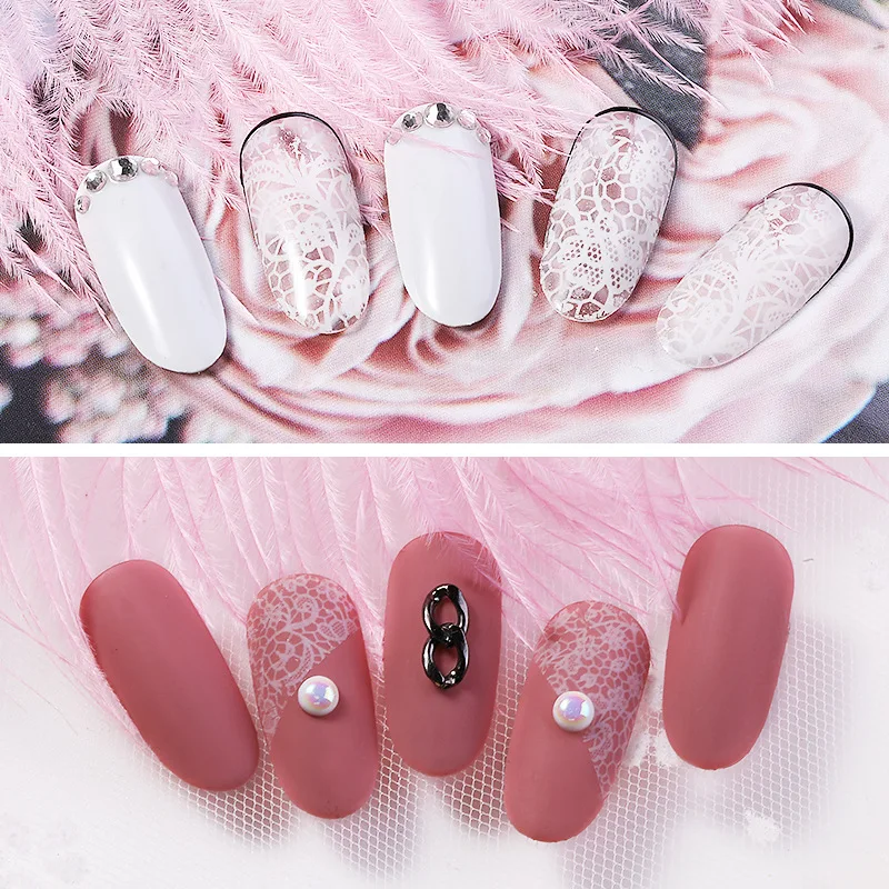 

10roll/lot Lace nail transfer foil set Transparent Holographic Nail Art Transfer Sticker Decoration DIY