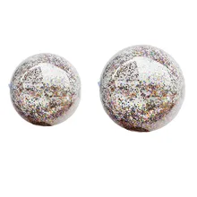 Детский Блестящий прозрачный шар для плавания, круглые надувные игрушки с блестками внутри ПВХ, пляжный мяч, плавающая игрушка для бассейна