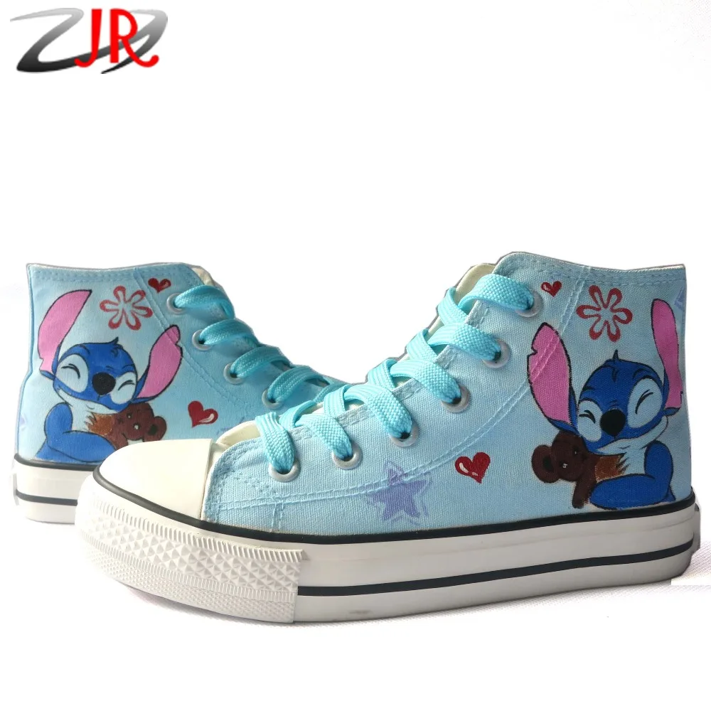 

Lilo and Stitch Pattern Child Hand-Painted Comfortable Canvas Shoes Girls Boys Babys Toddlers High Top  Custom Graffiti Shoes