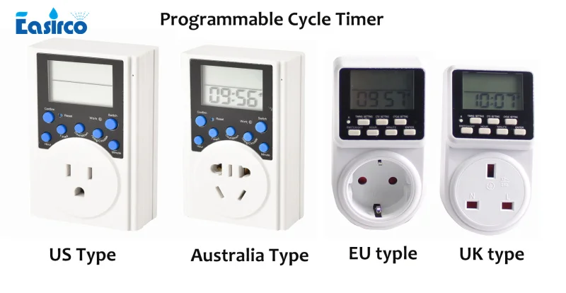 Программируемый таймер цикла стандарта США/Австралии/ЕС/Великобритании. Минимальное время установки 1 секунда. Интервальный таймер. Идеально подходит для системы охлаждения тумана