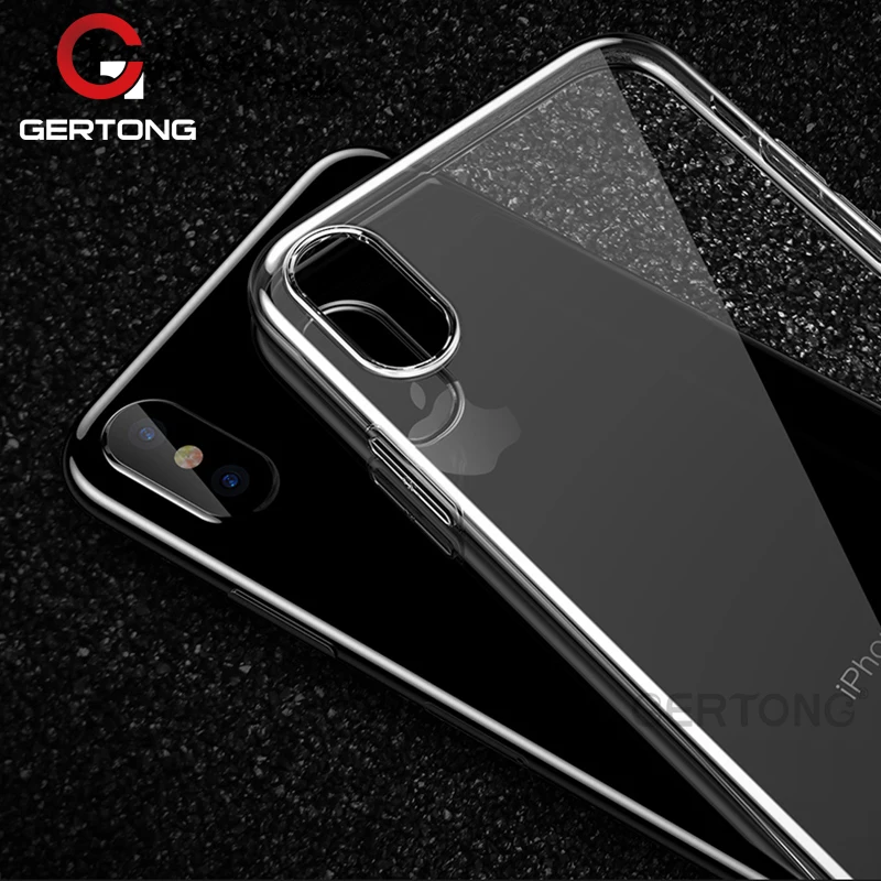 

GerTong Transparent TPU Phone Case for iPhone X 8 7 6 6S Plus 5 5S SE 4 4C 5C Cover for Apple 6 S Plus Mobile Phone Bag