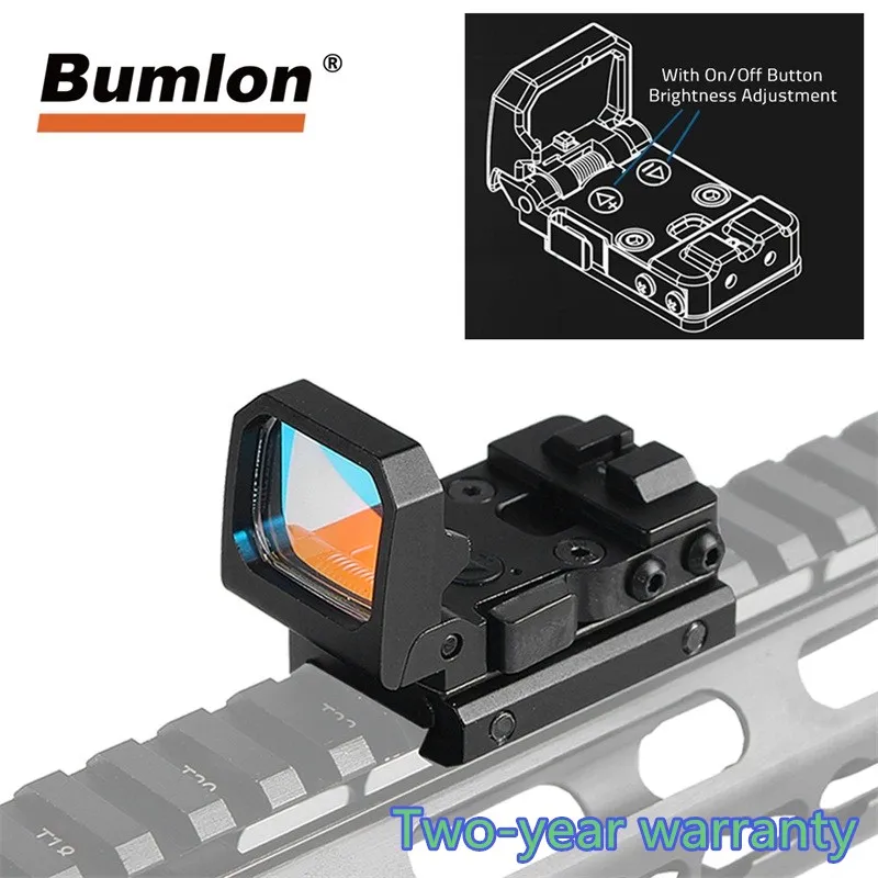 Flip Up Red Dot Sight Foldable RMR Scope w 9 Levels Brightness Holographic Reflex for Airsoft Hunting (25)_