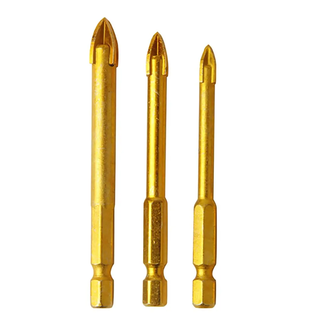 3pcs/ 6/8/10mm Glass Marble Drill Bits Set Brocas Drilling Center Drill